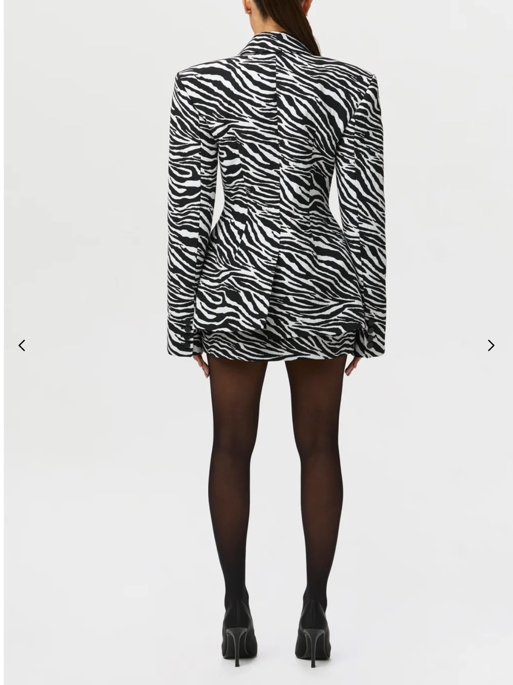 Naked Wardrobe Suiting Zebra Animal Print Jacquard Blazer Dress Jacket Small NEW - Picture 6 of 13